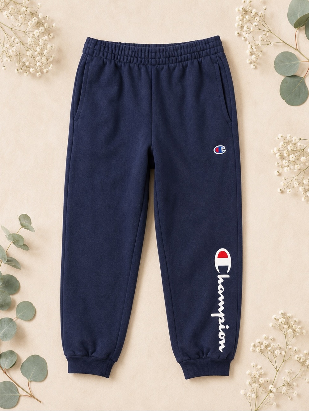 Champion Kids Navy Logo Fleece Joggers